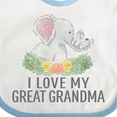 thumbnail image 4 of Inktastic I Love My Great Grandma Cute Elephants and Spring Flowers Boys or Girls Baby Bib, 4 of 4