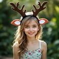thumbnail image 2 of FYEGRE Deer Headband For Kids Festive Holiday Party Outfit With Elegant Bow Tie And Detachable Tail Piece Khaki One Size, 2 of 8