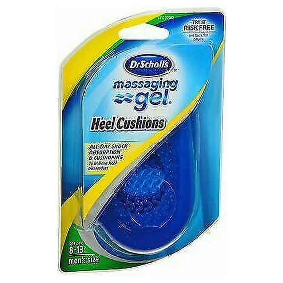 Dr. Scholl's for Men Comfort Heel Cushions w/ Massaging Gel, Medium, 6-Pack