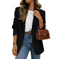 thumbnail image 4 of Drovellove Women's Casual Blazer Jacket with Collar Long Sleeve Button Up Cardigan Coat - Solid Color Soft Comfortable Lightweight Outerwear for Work Office Party Dating Vacation, 4 of 5