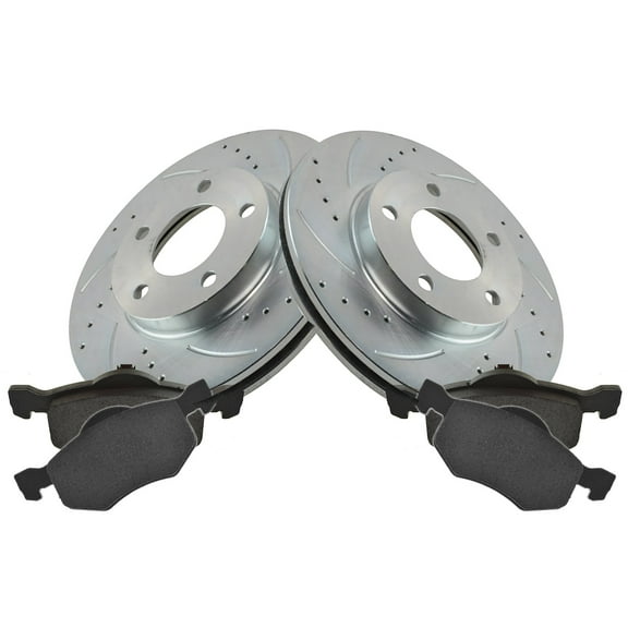 TRQ Front Performance Brake Pad & Rotor Kit Brake Pads Brake Rotors Set Ceramic Fits Select 2001-2007 Ford Escape 2001-2004 Mazda Tribute 2005-2007 Mercury Mariner