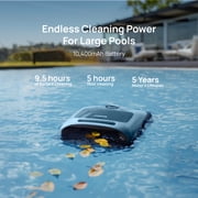 (2026 Upgrade) Beatbot A100 Pro Pool Robot Vacuum, 5-in-1 Cleaning with Smart Surface Parking, Clarifies & Skims Water, Ideal for Inground Pools up to 3,299 Sq.ft - Ice Blue