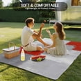 thumbnail image 4 of Red Grey Outdoor Rug for Patio/Deck/Porch, Non-Slip Large Area Rug 5 x 8 Ft, Abstract Geometric Color Block Oil Painting Indoor Outdoor Rugs Washable Area Rugs, Reversible Camping Rug Carpet Runner, 4 of 8