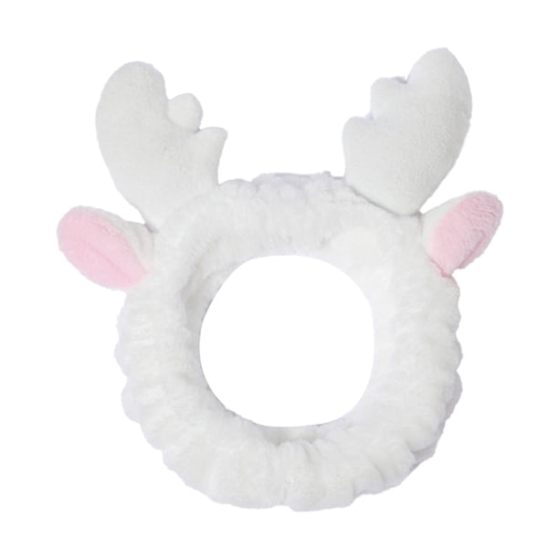 Qarigey Diadema de tela para mujer, banda para el pelo con forma de Animal bonito, reemplazo de Color sólido a la moda, diadema para de Accesorio para el cabello Blanco