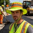 thumbnail image 6 of Eqslft Unisex High Visibility Reflective Bucket Hat, Breathable Neon Mesh Wide Brim Work Safety Boonie Hat,Work Safety Mesh Cooling Cap, 6 of 8