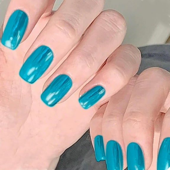 Light Bronze Press on Nails Short Square, Mirror Metal Glossy Fake Nails Acrylic Nails with Bling Design, Fall Winter Glue on Nails for Daily Party Wear, False Nails Press ons in24 PCS Style3 30