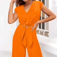 thumbnail image 4 of WTXUE Cotton Solid Color Able Casual Strapless Sleeveless Pants Set Relaxed Fit Pant Suits (Women's) Size 4, 4 of 9