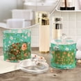 thumbnail image 4 of Mint Green Floral Pattern Translucent Plastic Cotton Swabs Canisters Large Medium Set, 4 of 6