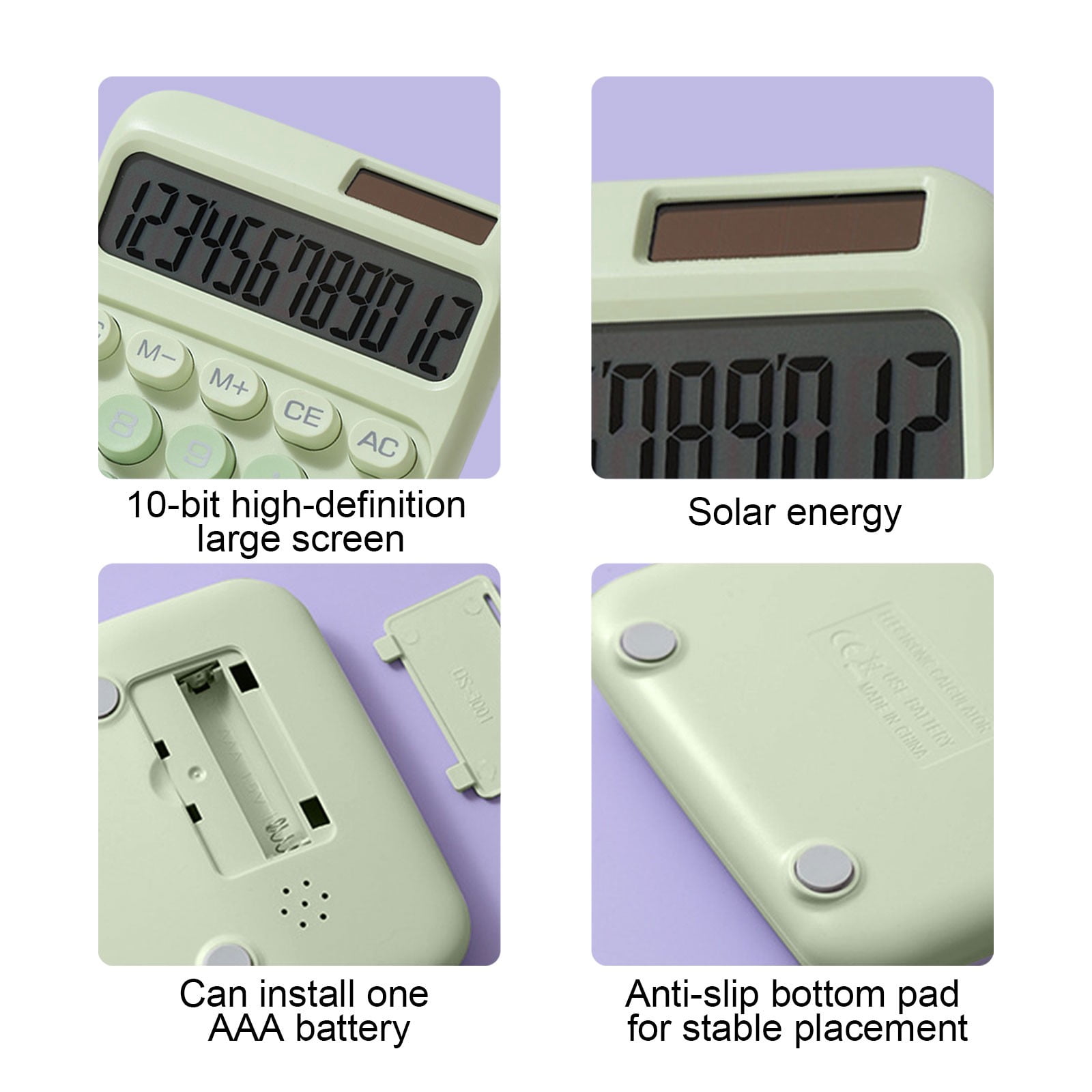 BRELIL Solar Powered Calculator, Dual Power Supply Calculator With 7 Cell Battery Backup, Large Display Desktop Calculator For Office Use, Study Supplies For Study And Teachers, Home Office Math Tool