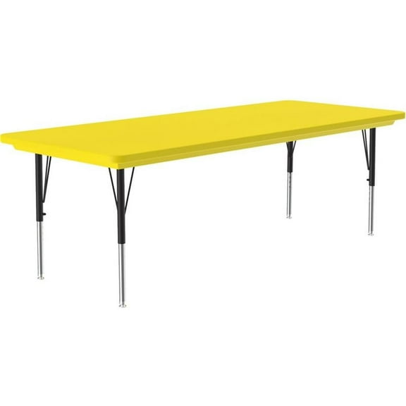 UrbanPro 30"W x 72"D Contemporary Plastic & Metal Activity Table in Yellow