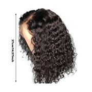 Riforla European and American Wig Women African Curly Hair Small Curvature Hand Rolled Strip Net Set Head Wigs for Women Black