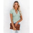 thumbnail image 4 of Fashion Summer Women'S Retro Chic Waist Small Shirt Tight Short Polo Short-Sleeved Casual T-Shirt Tops, 4 of 6