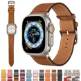 thumbnail image 3 of High quality Leather for Apple Watch Band  41/45mm Series7 6 5 4 3 Sport Bracelet 42mm 38mm Strap for iwatch6 SE Band 40mm 44mm (42 44 45 49MM,Orange Yellow), 3 of 7