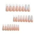 thumbnail image 2 of Fiudx Uñas Francesas con Diseño Glamoroso de Degradado con Brillo, Juego de Uñas Postizas Extraíbles con Deslumbrantes Detalles de Punta de Diamante, para Uso Diario y Eventos Especiales, Ideal para, 2 of 6
