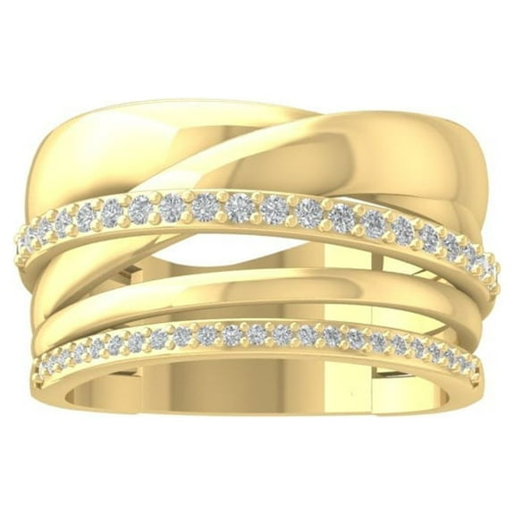 ARAIYA FINE JEWELRY 10K Yellow Gold Lab Grown Diamond Wedding Band Ring (1/3 cttw, D-F Color, VS Clarity) Size 9