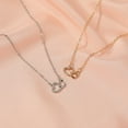 thumbnail image 4 of Sdmnsg-T Interlocking Double Heart Pendant Necklace, Gold Plated Chain, Dainty Love Design, 4 of 6