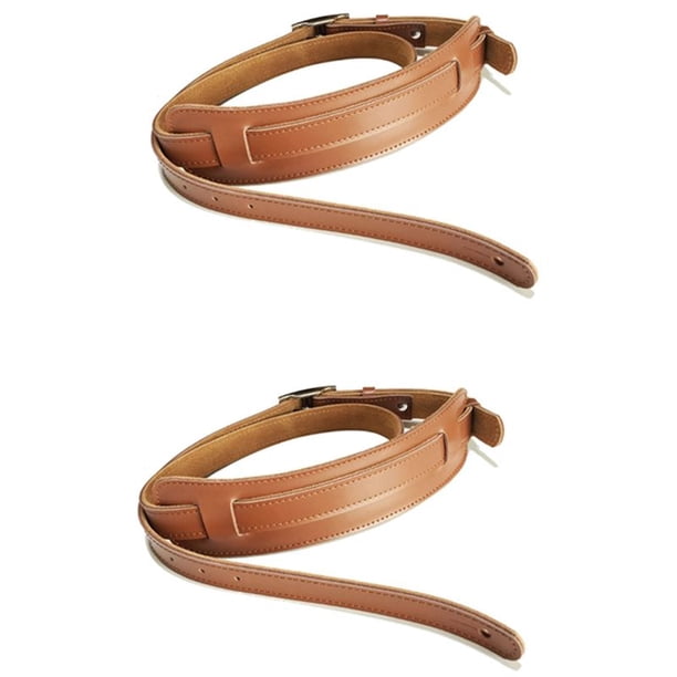 2X Duradero Y Hebilla de Metal Correa de Guitarra Eléctrica Cinturón Hombrera Correas de Guitarra Color Marrón
