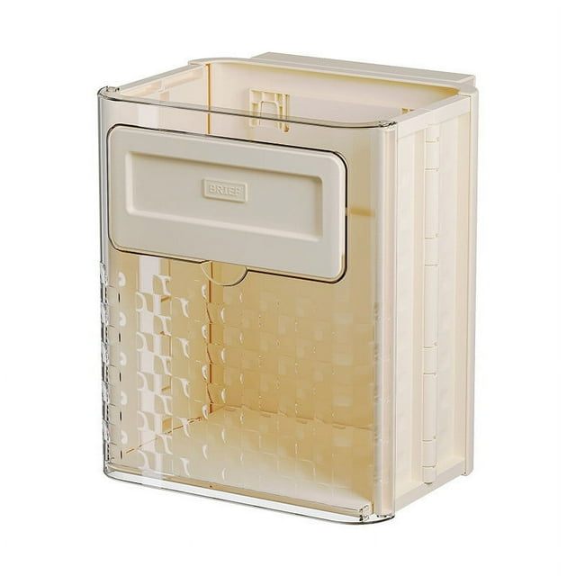 Kitchen Cream White Garbage Bin Household Toilet Paper Garbage Bin Folding Wall Mounted Large Capacity Kitchen Waste Storage Bin