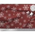 thumbnail image 2 of Soimoi Red Rayon Fabric Snow Flakes Floral Print Fabric by the Yard 42 Inch Wide, 2 of 3