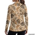thumbnail image 3 of Xoenoiee Tropical Monstera Palm Leaves Plumeria Flower Print Long Sleeve Golf Shirts for Women Collared V Neck Polo Tennis Top Soft Lightweight Comfort Warm Weather Outfits, Size M, 3 of 7