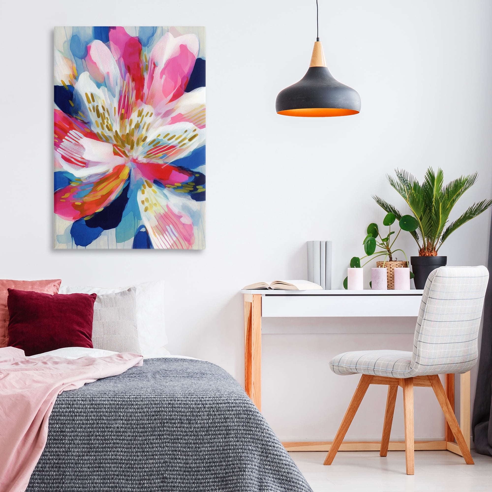 Stupell Industries Lily In Pink & Blue Canvas Wall Art, design by Chromatic Storm Studio