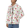 thumbnail image 3 of Wukai Chicken And Plant Print Men's Zip-Up Hoodie,Fleece Full-Zip Hoodie for Men, Hooded Sweatshirt-X-Large, 3 of 5