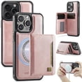 thumbnail image 1 of AutSpace Funda para Apple iPhone 13 Pro Max, Bloqueo RFID, Cuero PU, Compatible con MagSafe, Billetera Desmontable 2 en 1 con Tarjetero, Soporte, Cubierta Protectora Magnética, Rosa, para iPhone 13 P, 1 of 8