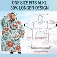 thumbnail image 4 of Oversized Wearable Blanket Hoodie,Pioneer Flower Floral Print Pattern Sherpa Blanket Hoodie with Super Pockets,Super Warm Fuzzy Pullover for Women & Men, 4 of 6