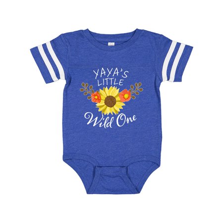 

Inktastic Yaya s Little Wild One with Beautiful Sunflower Gift Baby Boy or Baby Girl Bodysuit