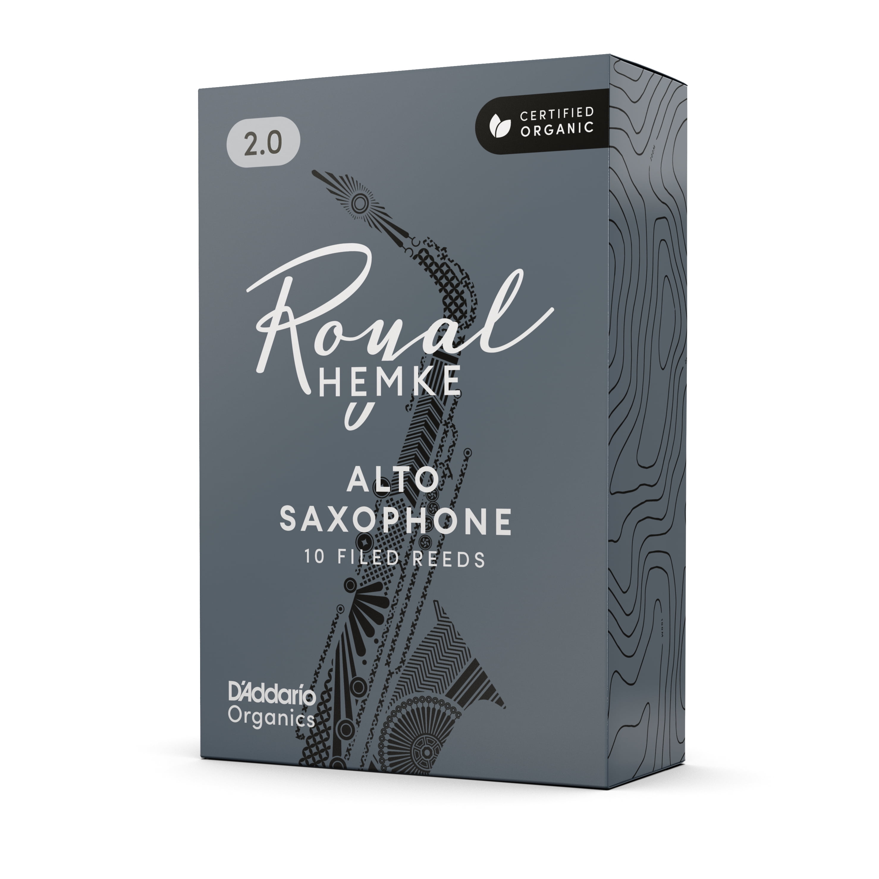Royal Hemke Organic Alto Saxophone Reeds, Strength 2.0, 10-pack