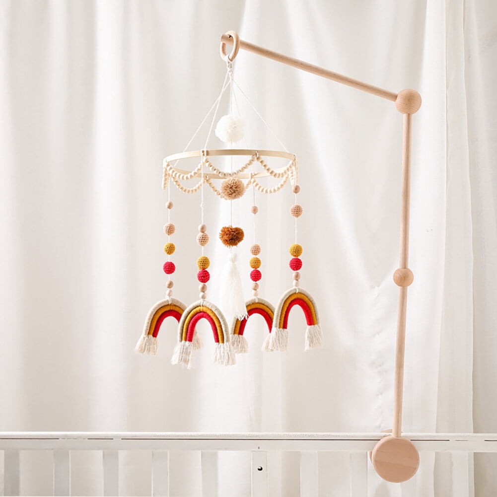 Rainbow Ball Baby Bed Bell – Plush Hanging Pendant Toy for Crib, Nursery, Car & Travel – Soothing Infant Mobile