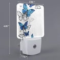 thumbnail image 2 of Pofeuu Blue Flying Butterflies Print Night Lights Plug into Wall with Dusk-to-Dawn Light Sensor, LED Nightlight for Bathroom, Adult, Hallway-US, 2 of 7