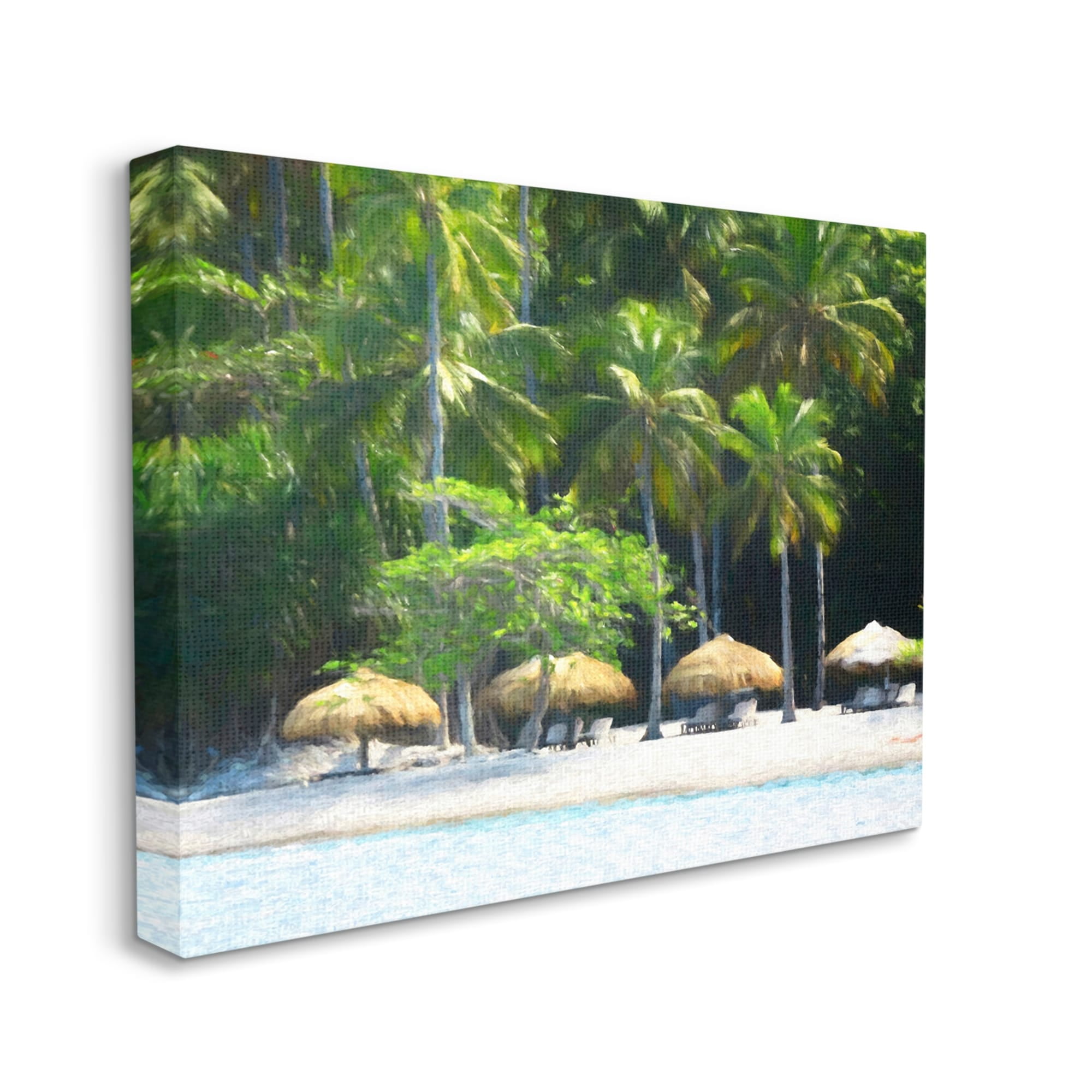 Stupell Industries Tropical Summer Beach Canopies Coastal Photography Gallery Wrapped Canvas Print Wall Art