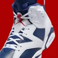 thumbnail image 3 of Ni - ke Ni - ke Air Jordan 6 Retro 2024 Olympic White Midnight Navy Red CT8529-164 sz 9 Men, 3 of 5
