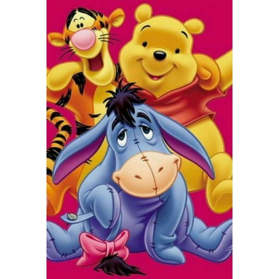 Winnie the Pooh Diamond Painting Kits for Adults and Kids，Full Drill Round Rhinestone Paint with Diamonds,Cross Stitch Embroidery Art，Diamond Art (12X16 Inch)