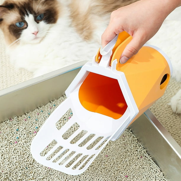 Pala de arena para gatos – Plástico ABS de filtrado rápido • Mango ergonómico antideslizante • Tamizador duradero para excrementos de mascotas • 26x14x11cm • Opciones rojas, grises y amarillas