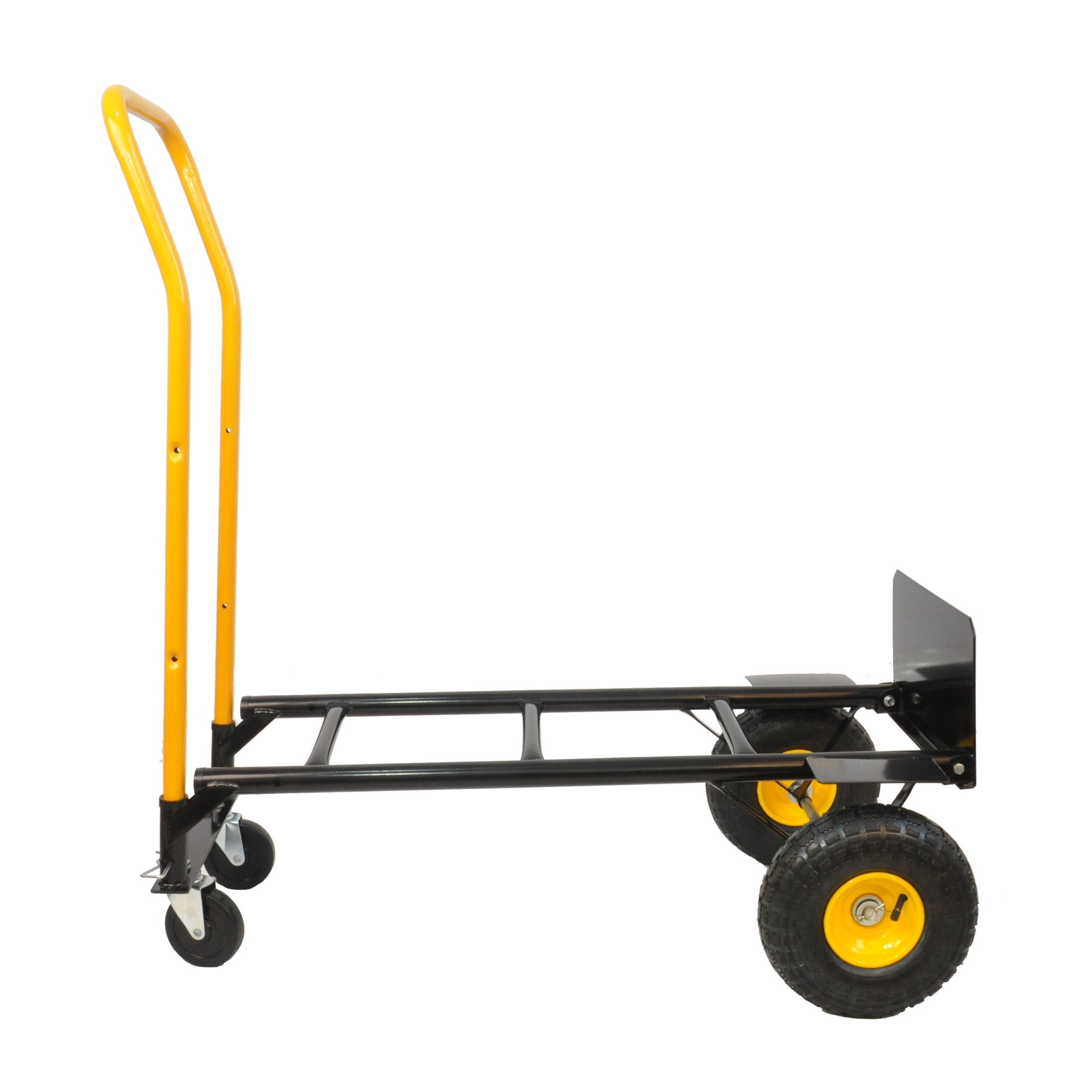 GDF Studio 2-in-1 Heavy Duty Hand Truck and Platform Cart with Swivel Wheels, Black