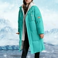 thumbnail image 2 of Aayomet Coat Women Women's Winter Long Down Coat Double Snap Puffer Jacket with Big Pockets,Blue M, 2 of 4