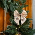 thumbnail image 5 of Christmas Tree Bows,Large Glitter Christmas Bow, Sequin Wreath Bow for Xmas Tree, Christmas Tree Topper Decorations, Elegant Glitter Bowknot Ornaments for Christmas Party Supplies Decor (Rose Gold), 5 of 6