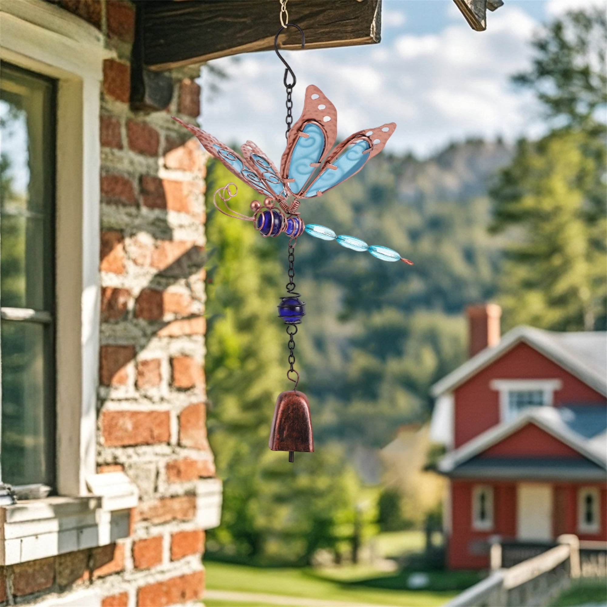 nvzhuang Solar Dragonfly Wind Chimes for Outside Creative Wind Spinners Hanging Decor for Home Garden Patio
