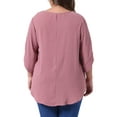 thumbnail image 4 of DARING DIVA Women's Plus Petal Sleeve Swiss Dots Blouse T-Shirt Tops 5X Dark Pink, 4 of 6