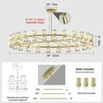 thumbnail image 6 of Resenkos 48" Gold Wagon Wheel Chandelier - Crystal Shade, 48-Light Modern Farmhouse Fixture for Dining/Kitchen/Entryways, Gold, 6 of 9