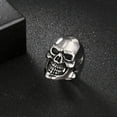 thumbnail image 2 of Men's Skull Ring Trendy Geometric Alloy Ring Fashionable Design Unique Statement Ring for Him Silver Gold Black Gift for Men Cool Jewelry, 2 of 5