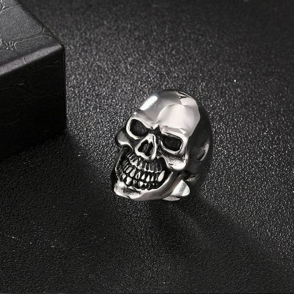 Men's Skull Ring Trendy Geometric Alloy Ring Fashionable Design Unique Statement Ring for Him Silver Gold Black Gift for Men Cool Jewelry
