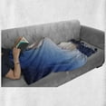 thumbnail image 5 of Sailboat Soft Flannel Fleece Throw Blanket, Sail Boat in Action Summer Adventure Water Transport Sunset Travel Print, Cozy Plush for Indoor and Outdoor Use, 50" x 60", White Dark Blue, by Ambesonne, 5 of 5