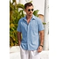 thumbnail image 6 of COOFANDY Mens Short Sleeve Button Down Shirts Casual Cotton Beach Summer Linen Textured Shirts?, 6 of 6