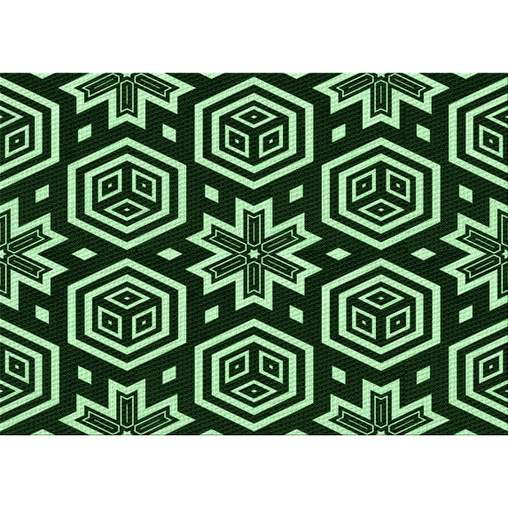 Ahgly Company Machine Washable Indoor Rectangle Transitional Night Black Area Rugs, 6' x 9'