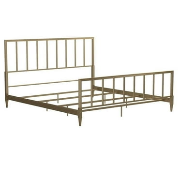 Pemberly Row Modern / Contemporary Gold Finish Metal King Bed