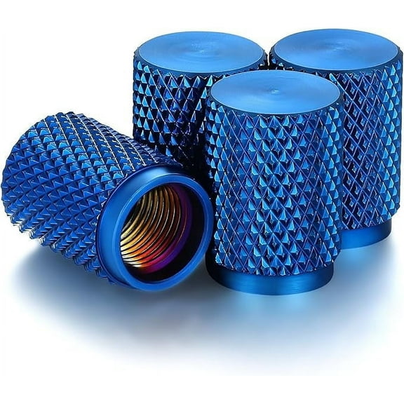 STEEL HAWK Custom Engraved Precision CNC Machined Extended Knurled Tire Air Valve Caps, 4 Pack