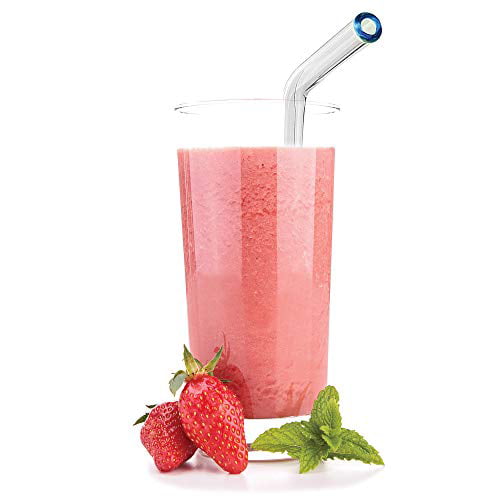 Perfect for Smoothies Reusable Glass Straws with Straw with Cleaning Brush - Juice etc 10 mm by Better Houseware Set of 5 For Hot and Cold drinks Colorful Drinking Straws Teas 